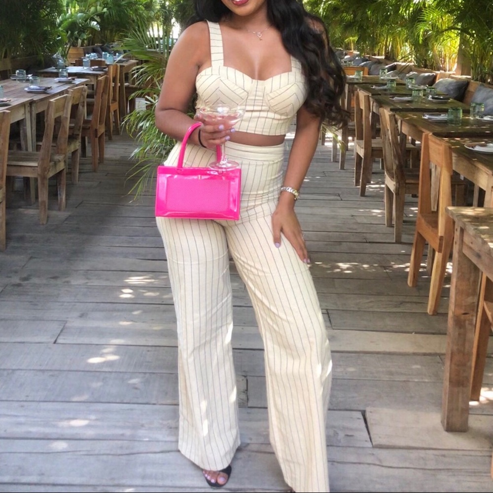 Windsor Cream Pinstripe Two-Piece Set